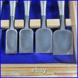 Funahiro Oire Nomi Japanese Bench Chisels Set of 10 Black Finish Mentori Used