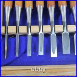 Funahiro Oire Nomi Japanese Bench Chisels Set of 10 Black Finish Mentori Used