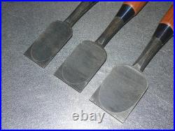 Funahiro Oire Nomi Japanese Bench Chisels Set of 3 30, 36, 42mm Red Oak