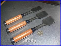 Funahiro Oire Nomi Japanese Bench Chisels Set of 3 30, 36, 42mm Red Oak