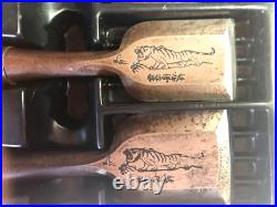 Funahiro Oire Nomi Paring Japanese Bench Chisels Set of 10 Tiger Engraving