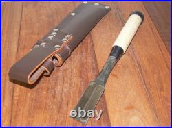 Genju Funahiro Japanese Bench Chisels Wakisashi Nomi 24mm 2Hollows Ura Unused Genju Funahiro Japanese Bench Chisels Wakisashi Nomi 24mm 2Hollows Ura Unused