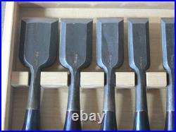 Genju Funahiro Nomi Ebony Pattern Japanese Bench Chisels Set of 10 #N152