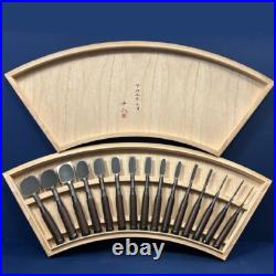 Genju Funahiro Oire Nomi Damascus Mokume Japanese Bench Chisels Set of 15