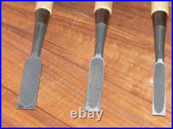 Genju Funahiro Oire Nomi Japanese Bench Chisels 12, 15, 18mm Set of 3 Genju Funahiro Oire Nomi Japanese Bench Chisels 12, 15, 18mm Set of 3