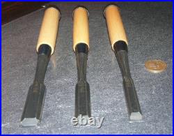 Genju Funahiro Oire Nomi Japanese Bench Chisels 12, 15, 18mm Set of 3 Unused