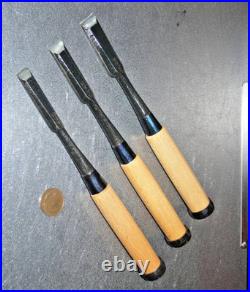Genju Funahiro Oire Nomi Japanese Bench Chisels 12, 15, 18mm Set of 3 Unused