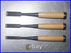 Genju Funahiro Oire Nomi Japanese Bench Chisels 12, 15, 18mm Set of 3 Unused