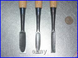 Genju Funahiro Oire Nomi Japanese Bench Chisels 12, 15, 18mm Set of 3 Unused