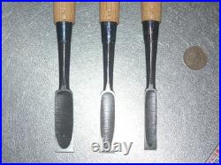 Genju Funahiro Oire Nomi Japanese Bench Chisels 12, 15, 18mm Set of 3 Unused
