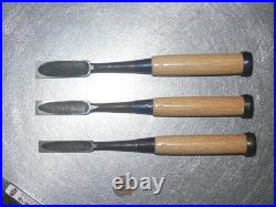 Genju Funahiro Oire Nomi Japanese Bench Chisels 12, 15, 18mm Set of 3 Unused