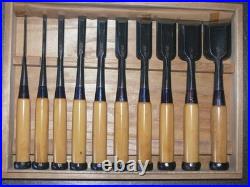 Genju Funahiro Oire Nomi Japanese Bench Chisels Multi Hollows Set of 10 Boxwood