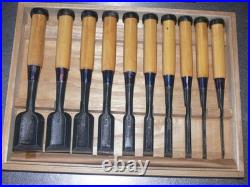 Genju Funahiro Oire Nomi Japanese Bench Chisels Multi Hollows Set of 10 Boxwood