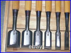 Genju Funahiro Oire Nomi Japanese Bench Chisels Multi Hollows Set of 10 Boxwood