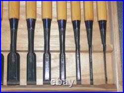 Genju Funahiro Oire Nomi Japanese Bench Chisels Multi Hollows Set of 10 Boxwood