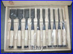 Genju Funahiro Oire Nomi Japanese Bench Chisels Set of 10 White oak Unused