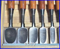 Genju Funahiro Oire Nomi Japanese Bench Chisels Set of 10 With Box Used