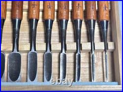 Genju Funahiro Oire Nomi Japanese Bench Chisels Set of 10 With Box Used