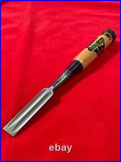 Hanyu Yasushi 15mm (5/8) Oire Nomi Japanese Chisel Blue Steel 2 Mokume