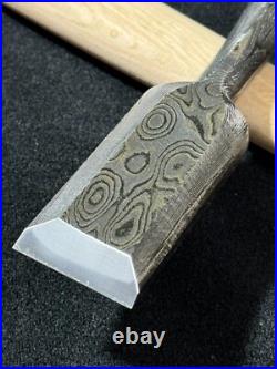 Hanyu Yasushi 30mm (1-1/4) Oire Nomi Japanese Chisel Blue Steel 2 Mokume