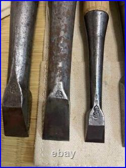 Hidari Hisasaku Hisahiro Japanese Chisels Nomi Set of 14 Vintage Carpenter Tools
