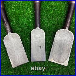 Hidari Hisasaku Oire Nomi Japanese Bench Chisel 36mm 42mm 48mm Set of 3 Used