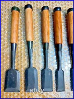 Hidari Hisasaku Oire Nomi Japanese Bench Chisels Set of 10 Unused