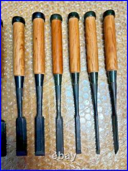 Hidari Hisasaku Oire Nomi Japanese Bench Chisels Set of 10 Unused
