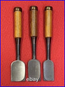 Hidari Hisasaku Oire Nomi Japanese Bench Chisels Set of 10 With Box Used
