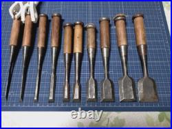 Hidari Hisasaku Vintage Oire Nomi Japanese Bench Chisels Set of 10 Hidari Hisasaku Vintage Oire Nomi Japanese Bench Chisels Set of 10