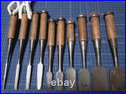 Hidari Hisasaku Vintage Oire Nomi Japanese Bench Chisels Set of 10 Hidari Hisasaku Vintage Oire Nomi Japanese Bench Chisels Set of 10