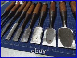 Hidari Hisasaku Vintage Oire Nomi Japanese Bench Chisels Set of 10 Hidari Hisasaku Vintage Oire Nomi Japanese Bench Chisels Set of 10