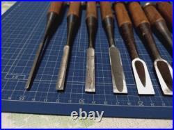 Hidari Hisasaku Vintage Oire Nomi Japanese Bench Chisels Set of 10 Hidari Hisasaku Vintage Oire Nomi Japanese Bench Chisels Set of 10