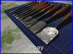 Hidari Hisasaku Vintage Oire Nomi Japanese Bench Chisels Set of 10 Hidari Hisasaku Vintage Oire Nomi Japanese Bench Chisels Set of 10