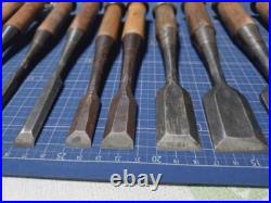 Hidari Hisasaku Vintage Oire Nomi Japanese Bench Chisels Set of 10 Hidari Hisasaku Vintage Oire Nomi Japanese Bench Chisels Set of 10