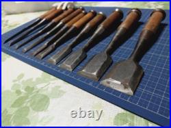 Hidari Hisasaku Vintage Oire Nomi Japanese Bench Chisels Set of 10 Hidari Hisasaku Vintage Oire Nomi Japanese Bench Chisels Set of 10