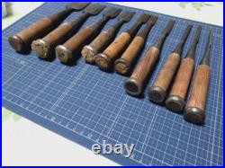 Hidari Hisasaku Vintage Oire Nomi Japanese Bench Chisels Set of 10 Hidari Hisasaku Vintage Oire Nomi Japanese Bench Chisels Set of 10
