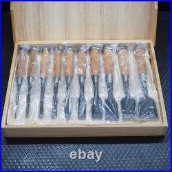 Hidari Ichihiro Oire Nomi Japanese Bench Chisels Yamasaki Shozo Set of 10 With Box Hidari Ichihiro Oire Nomi Japanese Bench Chisels Yamasaki Shozo Set of 10 With Box