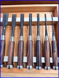 Hidari Ichihiro Oire Nomi Japanese Bench Chisels Yamasaki Shozo Set of 10 With Box