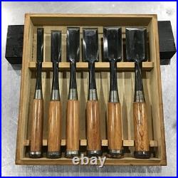 Hidari Ichikou Japanese Bench Chisel Oire Nomi Set of 6 With Box Used