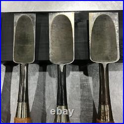 Hidari Ichimitsu Vintage Oire Nomi Japanese Bench Chisels Set of 6 Used Hidari Ichimitsu Vintage Oire Nomi Japanese Bench Chisels Set of 6 Used