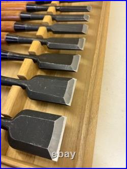 Hidari Kiyotada Shimamura Kozaburo Oire Nomi Japanese Bench Chisels Set of 10 Hidari Kiyotada Shimamura Kozaburo Oire Nomi Japanese Bench Chisels Set of 10