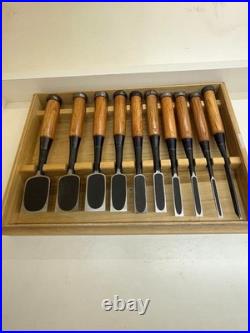 Hidari Kiyotada Shimamura Kozaburo Oire Nomi Japanese Bench Chisels Set of 10