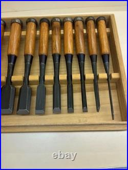 Hidari Kiyotada Shimamura Kozaburo Oire Nomi Japanese Bench Chisels Set of 10