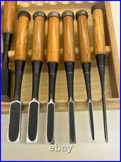 Hidari Kiyotada Shimamura Kozaburo Oire Nomi Japanese Bench Chisels Set of 10