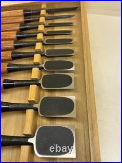 Hidari Kiyotada Shimamura Kozaburo Oire Nomi Japanese Bench Chisels Set of 10