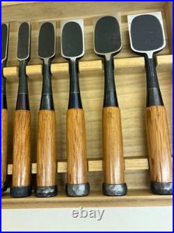 Hidari Kiyotada Shimamura Kozaburo Oire Nomi Japanese Bench Chisels Set of 10