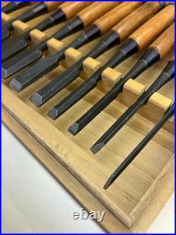 Hidari Kiyotada Shimamura Kozaburo Oire Nomi Japanese Bench Chisels Set of 10