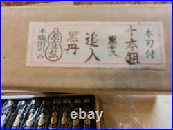 Hidari Nobuhiro Oire Nomi Japanese Bench Chisels Set of 10 Ebony