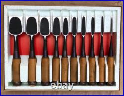 Hidari Osahiro Tokyo Oire Nomi Japanese Bench Chisels Set of 10 Boxwood Handle